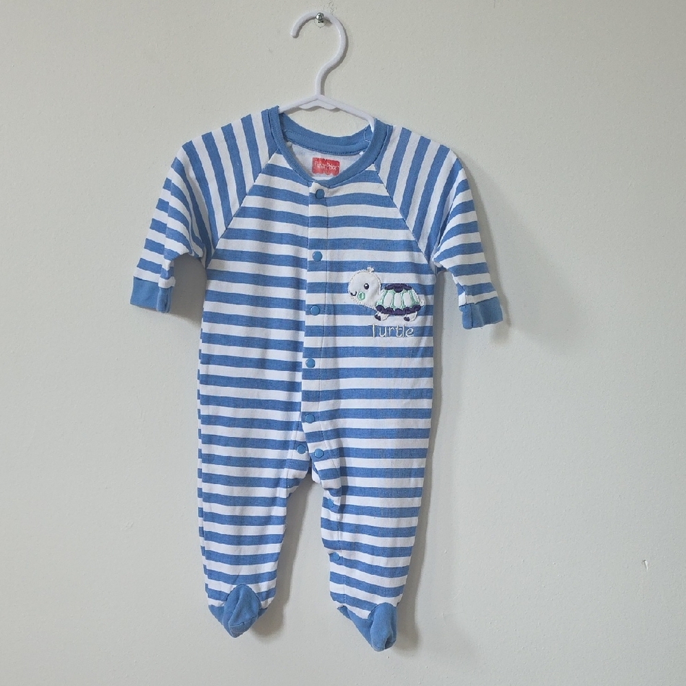 Carter's Blue and White Striped Footie